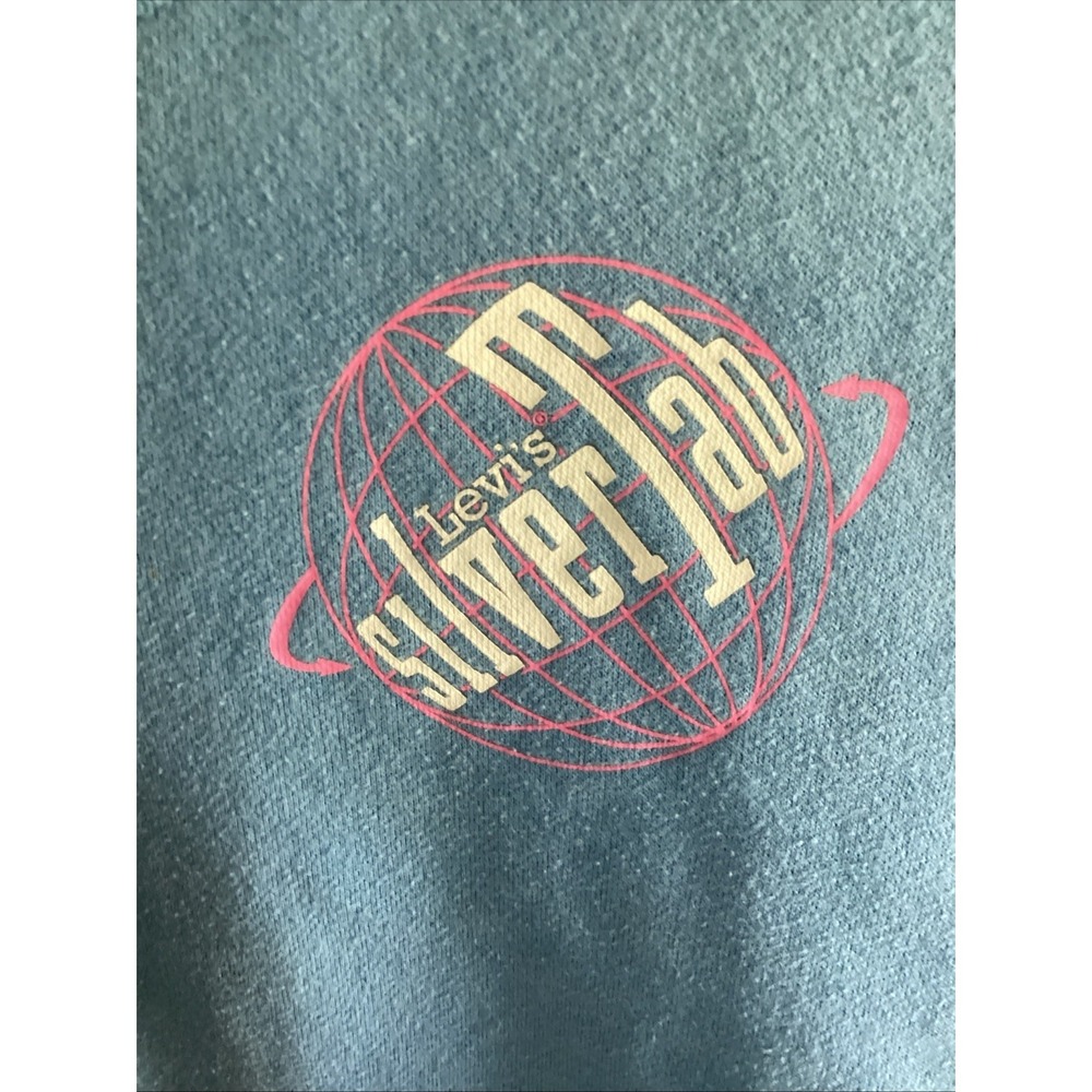 Levi‎ Silver Tab Logo Long Sleeve Sweatshirt Blue Size Medium 10/12 Preowned - Picture 3 of 8